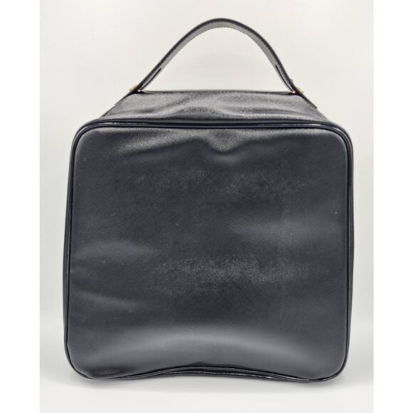 Lancome Paris Black & Gold Square Zip Around Cosmetic Bag Travel Case w/ Handle - Picture 7 of 10